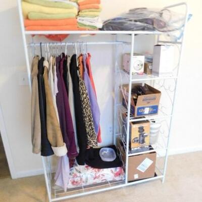 Metal Tube Organizer with Hanging Rack and Cubbies (No Contents)