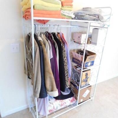 Metal Tube Organizer with Hanging Rack and Cubbies (No Contents)