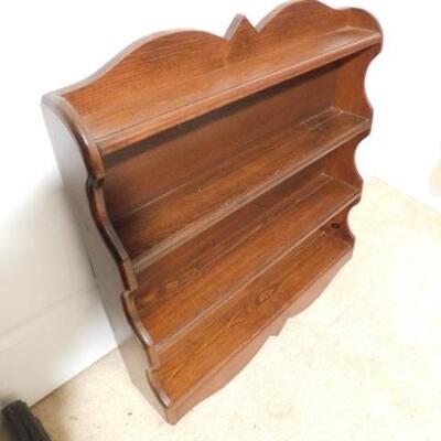 Large Solid Wood Wall Dish or Collectible Display Shelf 29