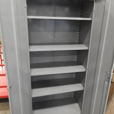Metal Cabinet With Shelving, Scratch and Dent, Missing One Small Shelf Bracket