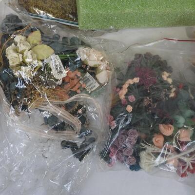 Lot of Floral Items, Faux Flowers, Floral Moss, Green Foam