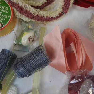 Craft Lot: Hearts, Twine, Ribbon, Flower Mugs