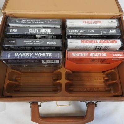 2 Cassette Organizers: Cabinet for 42 cassettes, Case with Handle. 8 cassettes