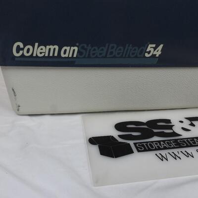 Coleman Steel Belted 54 Cooler, Blue