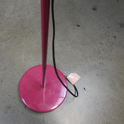 Pink Floor Lamp with Adjustable Reading Lamp
