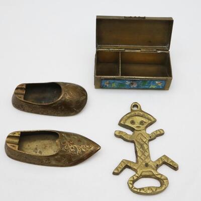 Lot of Brass Incense Holders & Bottle Opener