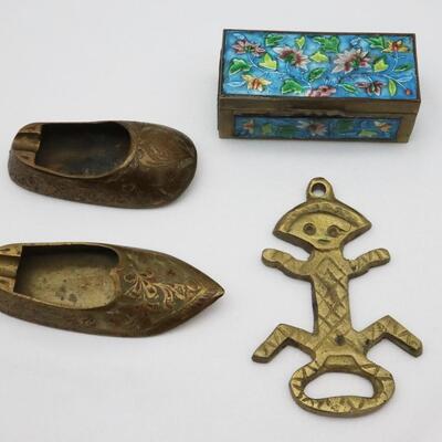 Lot of Brass Incense Holders & Bottle Opener