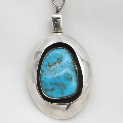 Vintage Native American Sterling Silver 2-Sided Pendant
