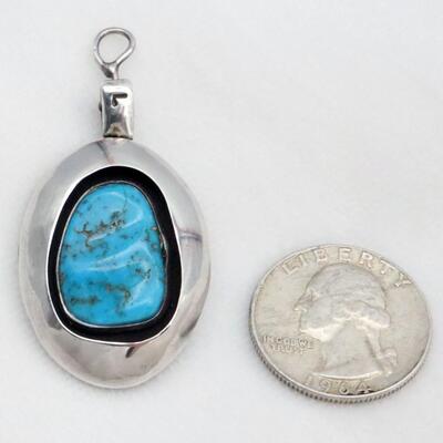 Vintage Native American Sterling Silver 2-Sided Pendant