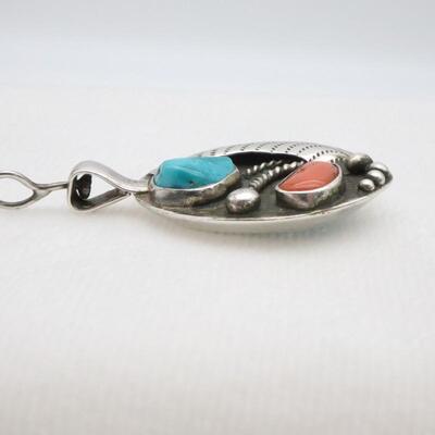 Vintage Native American Sterling Silver 2-Sided Pendant