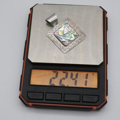 Artisan Sterling Silver Dichroic Glass Pendant Signed Lujan