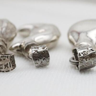 Lot of 3 Mexico Sterling Silver Miniature Perfume Bottle Charms/Pendants