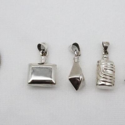 Lot of 4 Sterling Silver Miniature Perfume Bottle Charms/Pendants