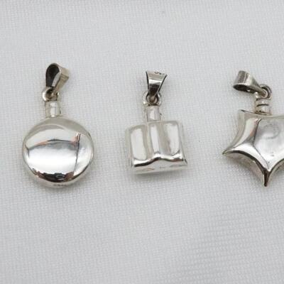 Lot of 4 Sterling Silver Miniature Perfume Bottle Charms/Pendants