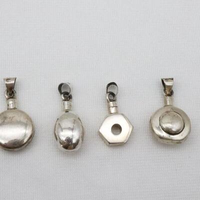 Lot of 5 Sterling Silver Miniature Perfume Bottle Charm Pendant