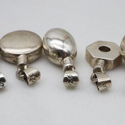 Lot of 5 Sterling Silver Miniature Perfume Bottle Charm Pendant