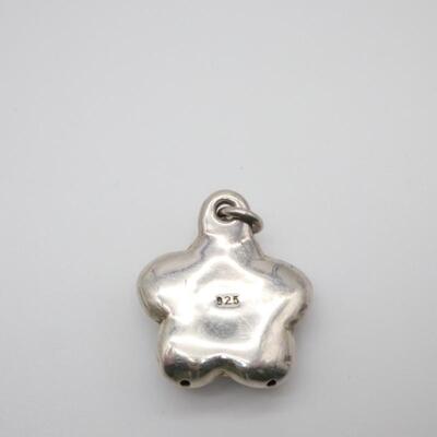 Sterling Silver Puffy Flower Pendant