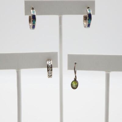 3 Pairs of  Sterling Silver Earrings