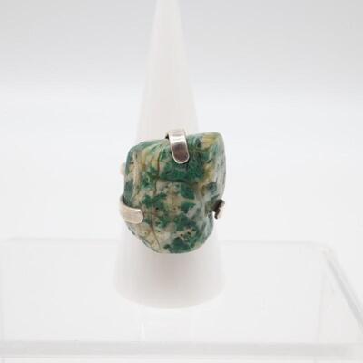 Taxco Mexico VJC Victor Jaimez Sterling Silver & Jasper Ring