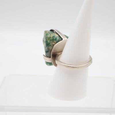 Taxco Mexico VJC Victor Jaimez Sterling Silver & Jasper Ring