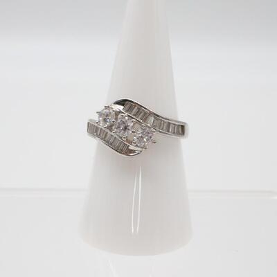 CZ Sterling Silver Ring Size 8