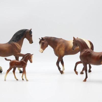 Lot of 5 Vintage Breyer Horses Brown & White