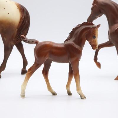 Lot of 5 Vintage Breyer Horses Brown & White