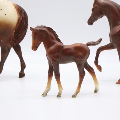 Lot of 5 Vintage Breyer Horses Brown & White
