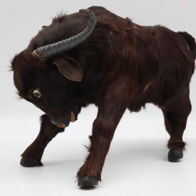 Water Buffalo Figure With Real Fur