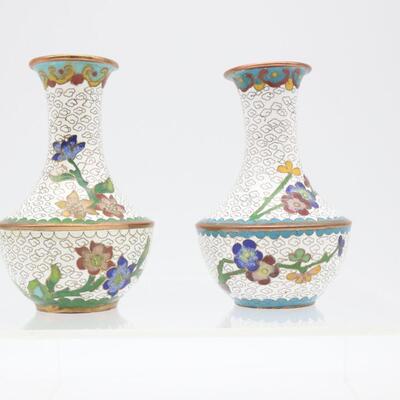 Pair of Cloisonne Vases