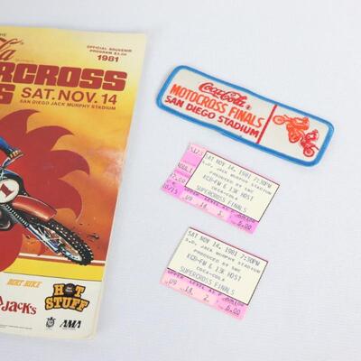 Vintage San Diego Motocross Program & Patches Lot