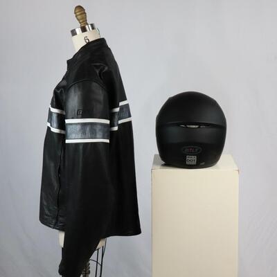 Bilt Leather Motorcycle Jacket with Helmet
