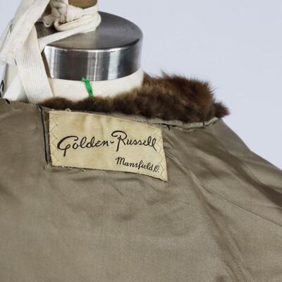 Vintage Mink Fur Stole Capelet Wrap With Pockets