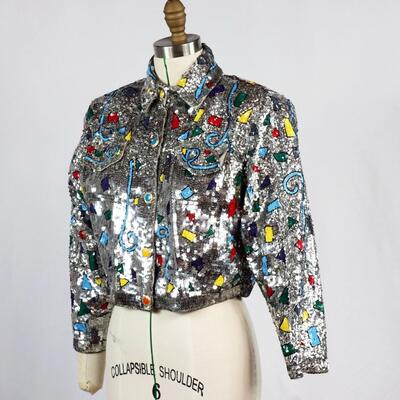 Vintage Modi Sequin Jacket Size M/8-10