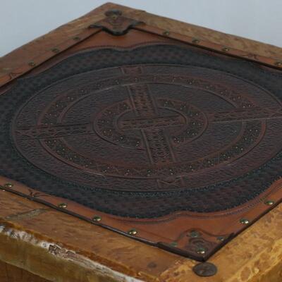 Bespoke One of a Kind Hand Tooled Leather Top Table