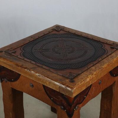 Bespoke One of a Kind Hand Tooled Leather Top Table