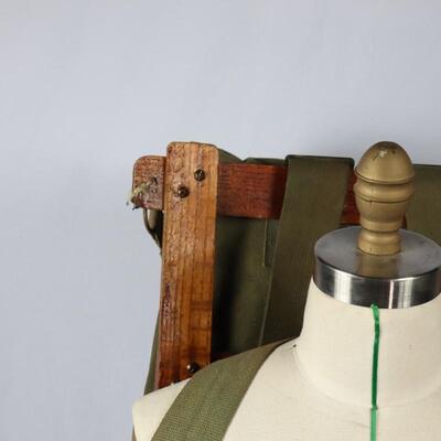 Vintage Us Military Ammunition Bag With Wood Frame