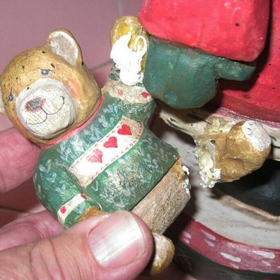 MS 1988 House of Hatten 15" Santa Claus Figurine Teddy Christmas BROKEN Bear