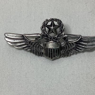 A - 394  RARE Maker, DONDERO Post WWII U.S. Air Force Command Pilot Wings in Sterling Silver
