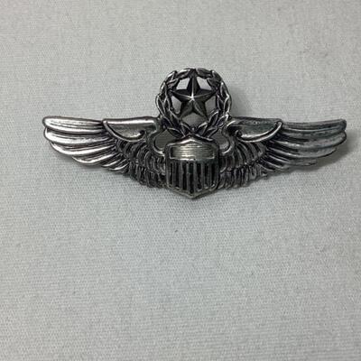 A - 394  RARE Maker, DONDERO Post WWII U.S. Air Force Command Pilot Wings in Sterling Silver