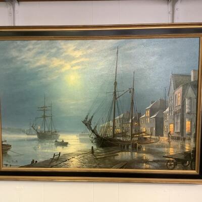 A - 398  Vintage Signed Oil Painting on Canvas by Roger Desoutter