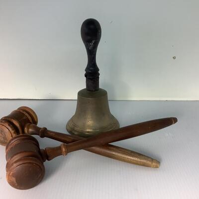 C295 Vintage Bell with Two Gavels