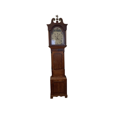 C423 Antique English Oak Mahogany Wilkinson, Leicester England Grandfather Case Clock