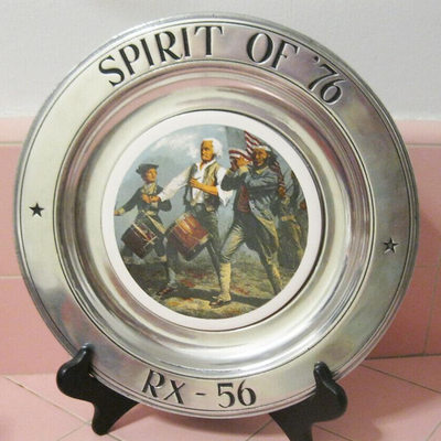 MS 1976 Bicentennial Wilton Aluminum Plate Spirit '76 RX-56 Tile Fife Drum Pewter