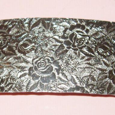 MS Fashion Jewelry Hair Clip Silver Tone Kirks Folly Rose Pattern Metal