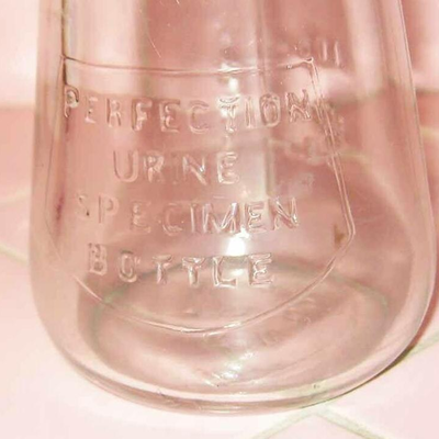 MS Vintage Glass Urine Specimen Bottle Gag Gift Bartender Measure Oz & CC