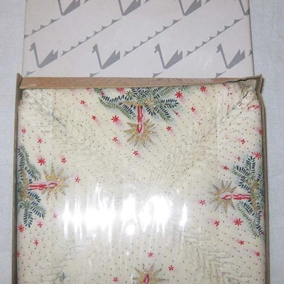 MS Vintage Crepe Paper Napkins New In Box Christmas Candles Swan Germany 1930s