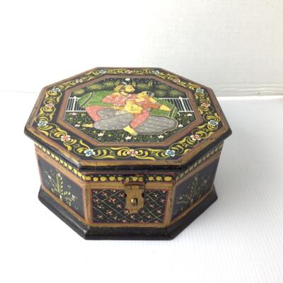 B-441 Mughal Style Hand Painted Octagonal Box