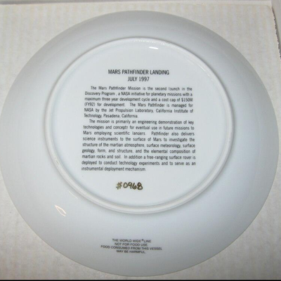 MS 1997 Mars Pathfinder Collector Plate JPL Limited Edition Jet Propulsion Lab