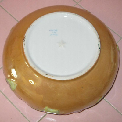 MS 1930s Flower Vase / Bowl Star Brand Japan Lusterware White Cherry Luster